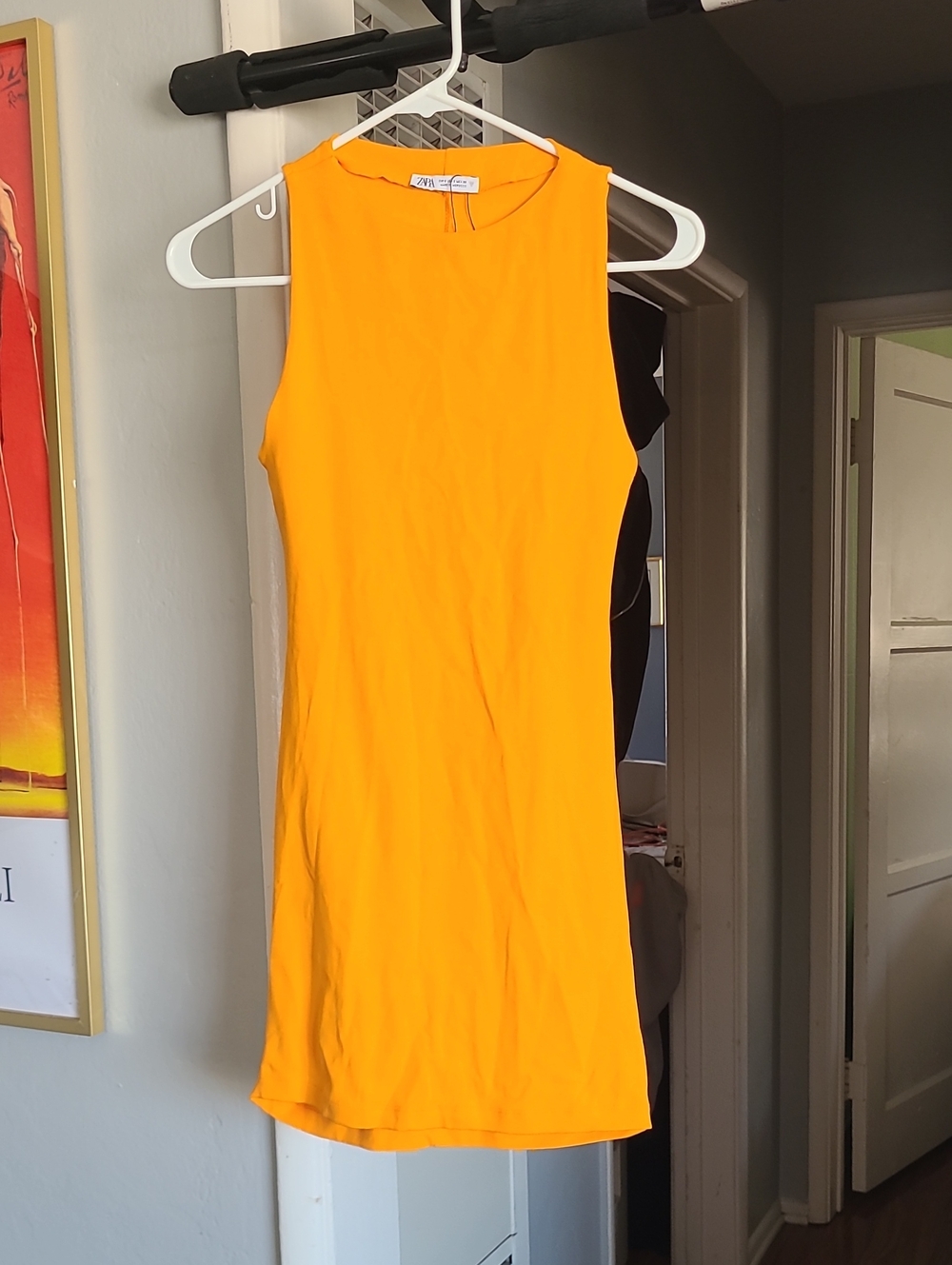Zara Bright Orange Sleeveless Mini Dress